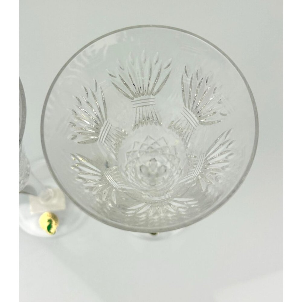 2 Waterford Crystal Millennium Wheat PROSPERITY Toasting Champagne Flutes 9.25" - Picture 9 of 16